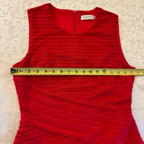 Calvin Klein Red Sleeveless Bandage Sheath Dress - Picture 11 of 16
